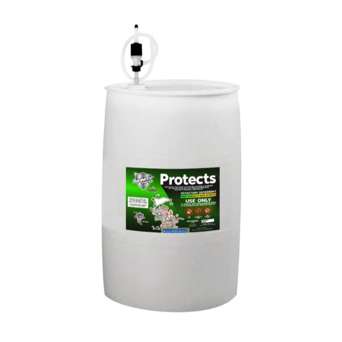 Infinity Shields Protects ® Rodent Deterrent Spray | Hyper Green | Long-Lasting 55 Gallon Drum RTU Peppermint - Hyper Green