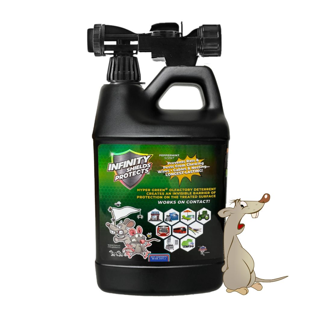 Infinity Shields Protects™ | Pest Deterrent Spray | Hyper Green | Long-Lasting 65oz Hose Rinse | Concentrated | Peppermint | Single
