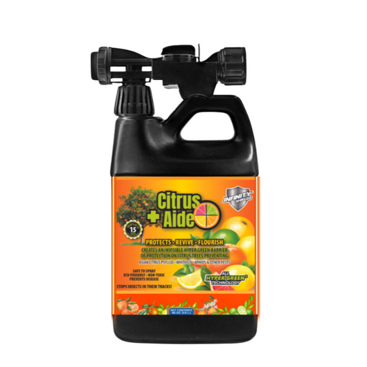 Citrus+Aide™ • Citrus Tree Surface Protectant | Eco-Friendly Defense Against Citrus Greening (HLB) | Hyper Green® | 65 oz Hose-End Concentrate | Peppermint