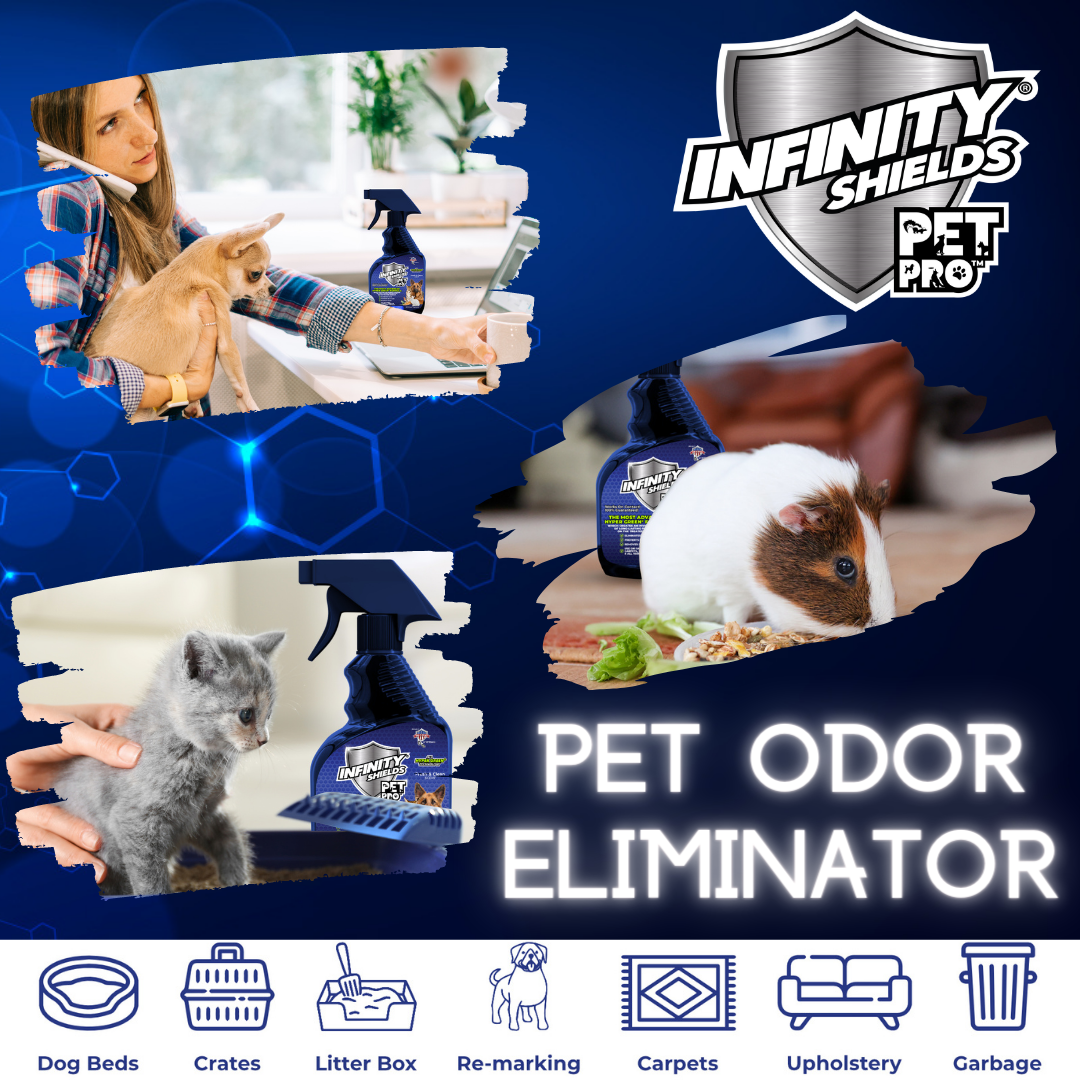 Infinity Shields Pet Pro™ | Odor and Carpet Stain Remover | Prevents Re-Soiling | 12 oz Spray | Fresh & Clean - Hyper Green