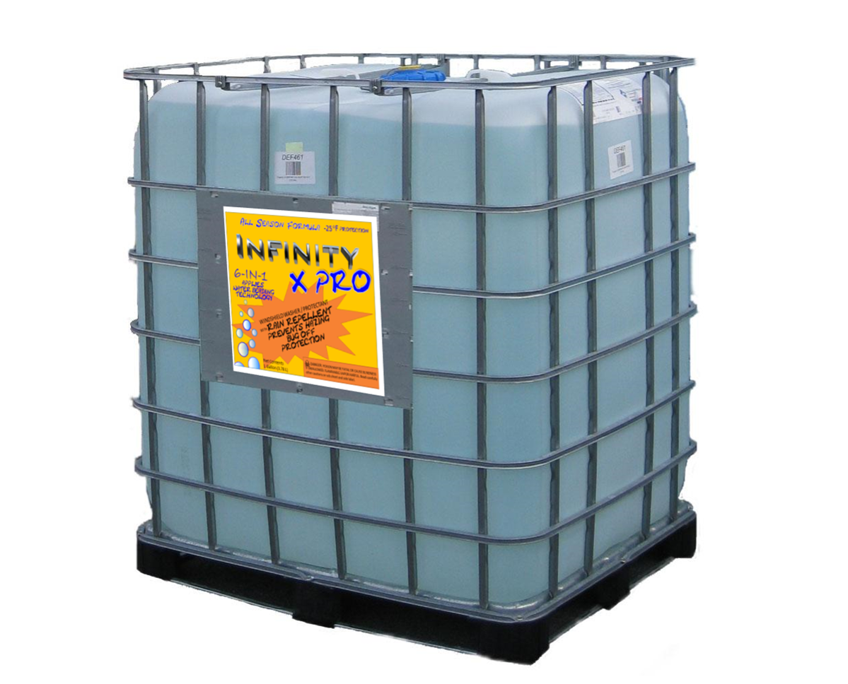 Infinity Shields Smart Truck Wind Shield Wiper Fluid | 330 Gallon RTU Tote | Summer Blend - Hyper Green