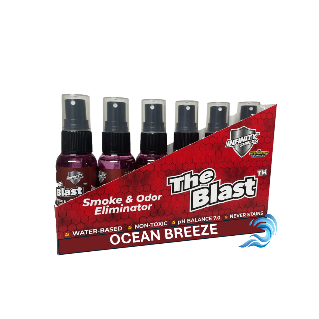 The Blast Smoke & Odor Eliminator | Six Pack Sleeves | Six • 1.67oz Mini Mist Bottles