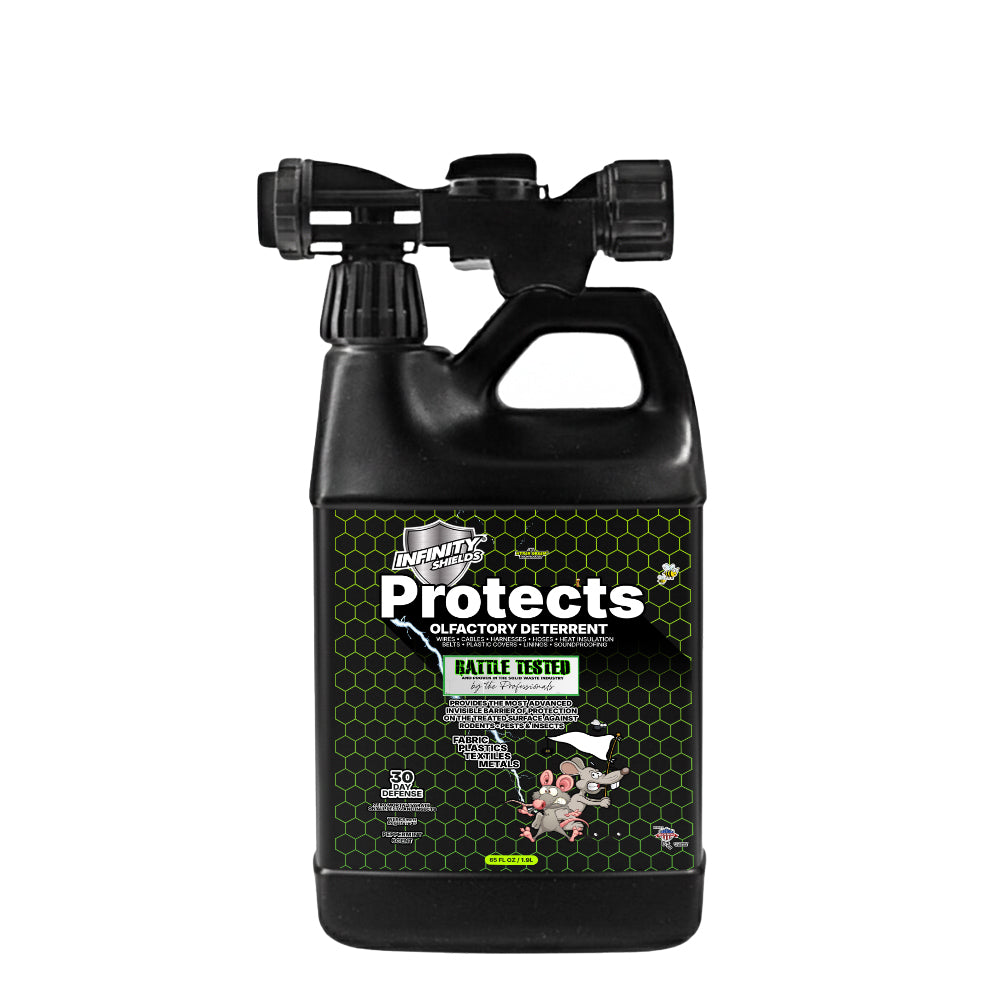 Infinity Shields Protects™ | Pest Deterrent Spray | Hyper Green | Long-Lasting 65oz Hose Rinse | Concentrated | Peppermint | Single