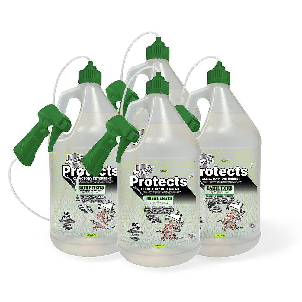 Infinity Shields Protects® • Surface Barrier Olfactory Protectant Spray | Hyper Green | 30-Day Safe Protection | Peppermint | 1 Gallon Jugs w/Remote Sprayer