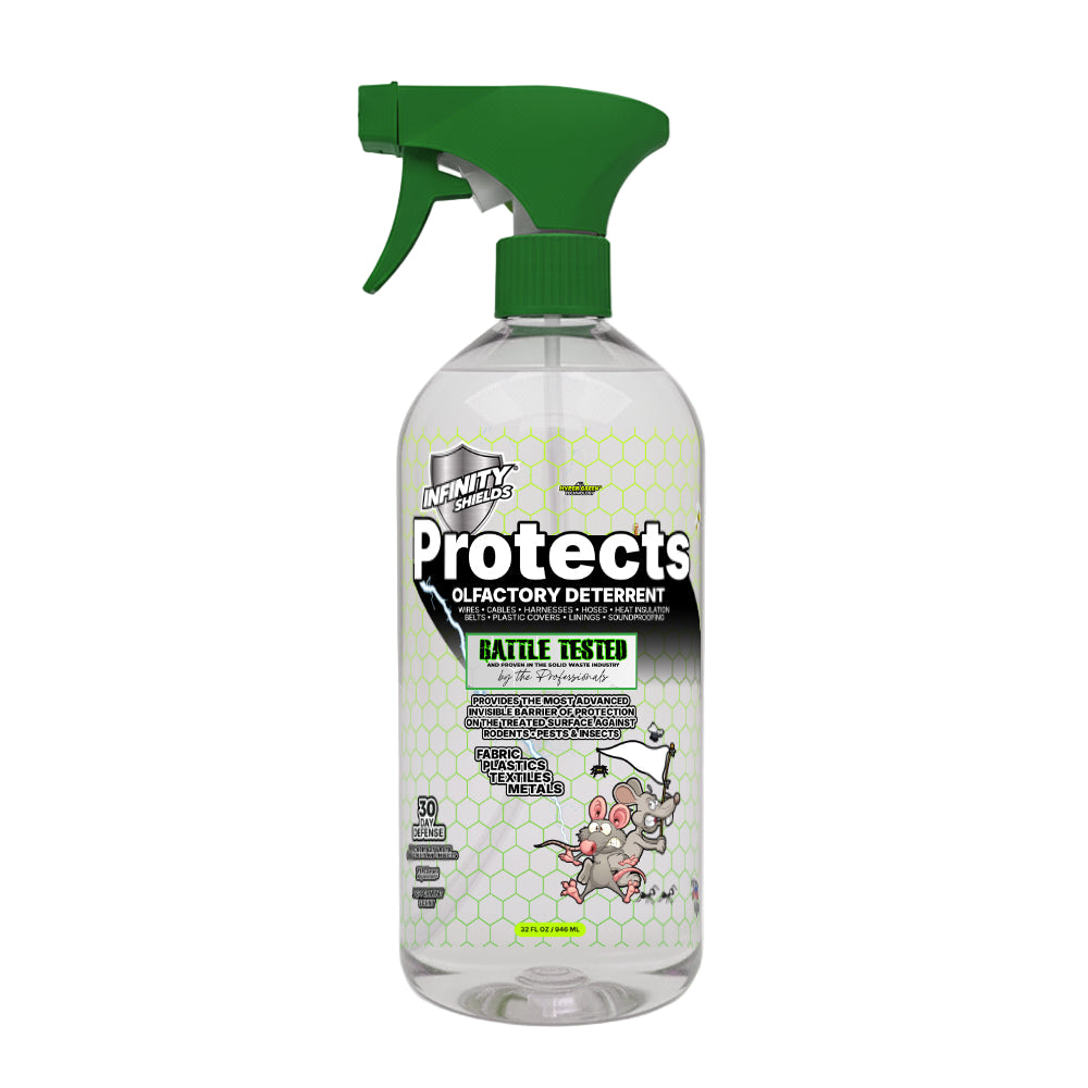 Infinity Shields Protects® • Surface Barrier Olfactory Protectant Spray | Hyper Green | 30-Day Safe Protection | Peppermint | 32 oz
