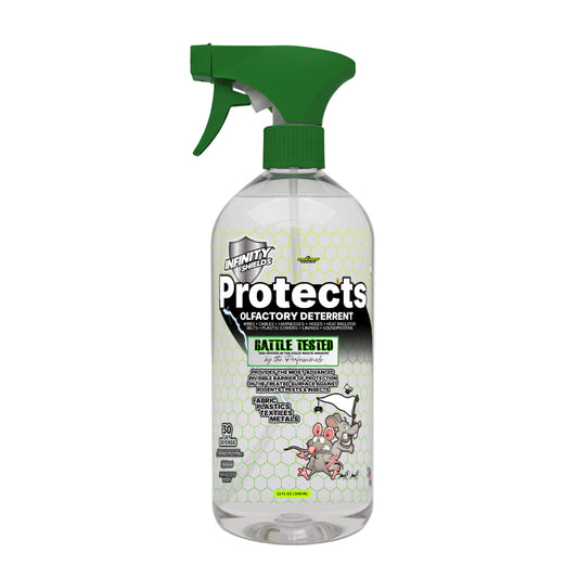 Infinity Shields Protects® • Surface Barrier Olfactory Protectant Spray | Hyper Green | 30-Day Safe Protection | Peppermint | 32 oz