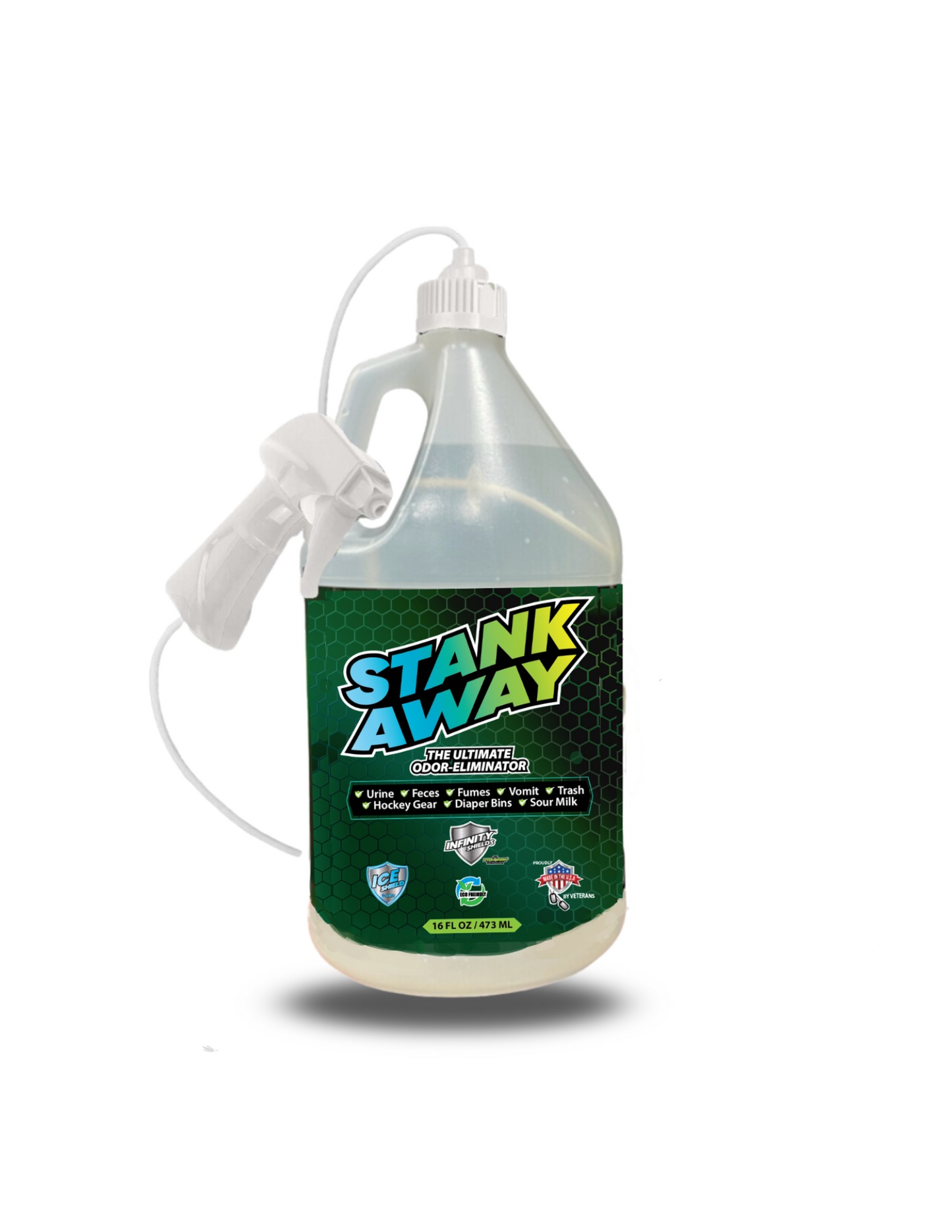 Stank Away – The Ultimate Odor Eliminator | Eco-Friendly, All Hyper Green Technology 16 oz Spray & 128 oz Jug Remote Sprayer