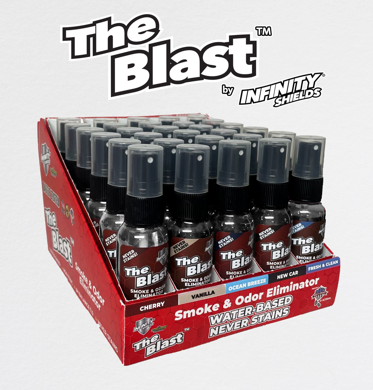 The Blast Smoke & Odor Eliminator | Six Pack Sleeves | Six • 1.67oz Mini Mist Bottles