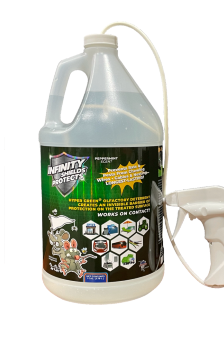 Infinity Shields Protects | Equestrian Fly Deterrent | 1 Gallon Spray Jug | Peppermint Mist - Hyper Green