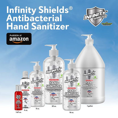 Infinity Shields® Antibacterial Hand Sanitizer Gel with Aloe - Professional Strength, Leaves Hands Clean & Odorless 1 gallon