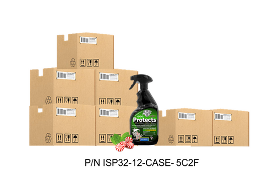 Infinity Shields Protects™ | Rodent Deterrent Spray | Hyper Green | Long-Lasting 32oz Peppermint | Buy 5 Cases Get 2 Cases Free | 84 Bottles Total - Hyper Green