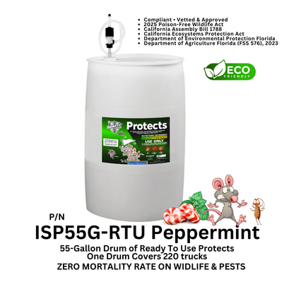 WM Rodent Deterrent Hyper Green • Infinity Shields Protects •  (1) 55 Gallon Drum Ready-To-Use  Seven Available Scents
