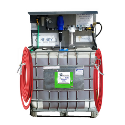 Infinity Shields Protects 275 Gallon Concentrated Tote With Attached Dilution System | Makes 3000 Ready-To-Use Gallons