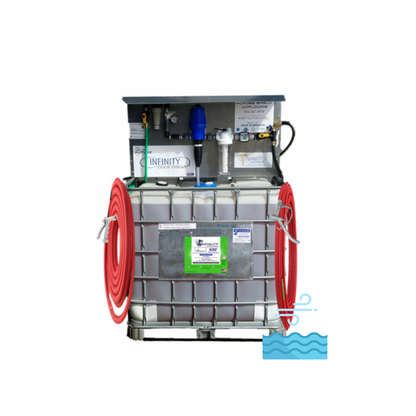 Infinity Shields Protects 275 Gallon Concentrated Tote With Attached Dilution System | Makes 3000 Ready-To-Use Gallons