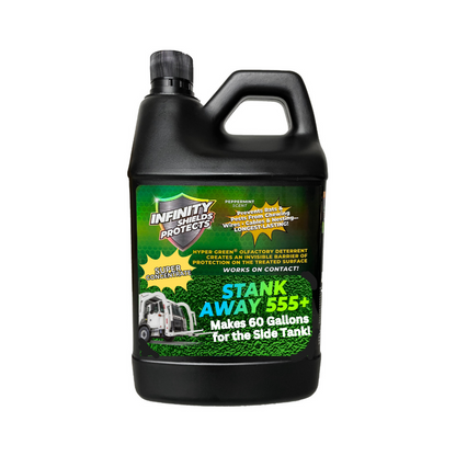 Odor Eliminator • Tanks • Septic • Leachate Ponds • Gray & Black Water • Reclamation & Pits • Hyper Green •  STANK AWAY 555 Concentrate (65oz) PEPPERMINT