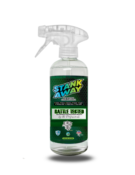 Stank Away – The Ultimate Odor Eliminator | Eco-Friendly, All Hyper Green Technology  16 oz Spray & 128 oz Jug Remote Sprayer
