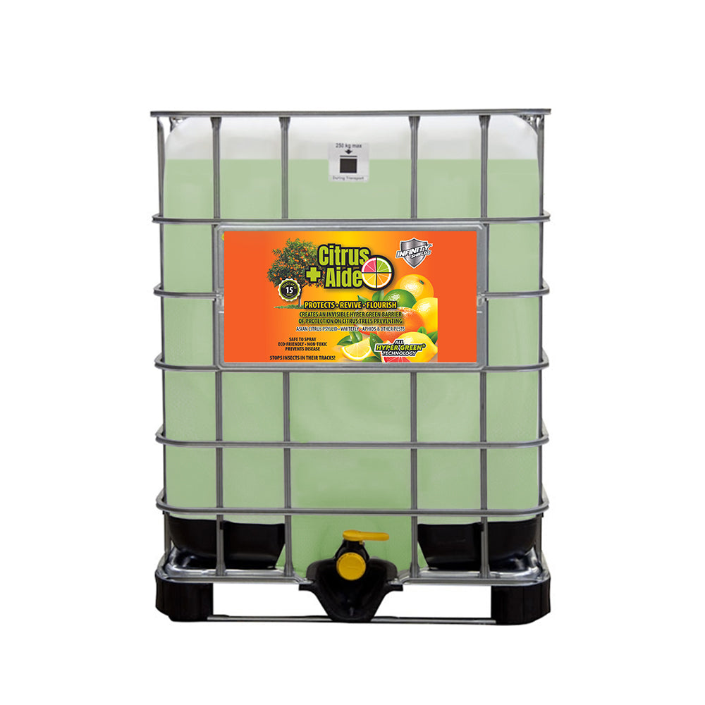 Citrus+Aide™ • Citrus Tree Surface Protectant | Eco-Friendly Defense Against Citrus Greening (HLB) | Hyper Green® | 330 Gallon Concentrated Tote | Peppermint