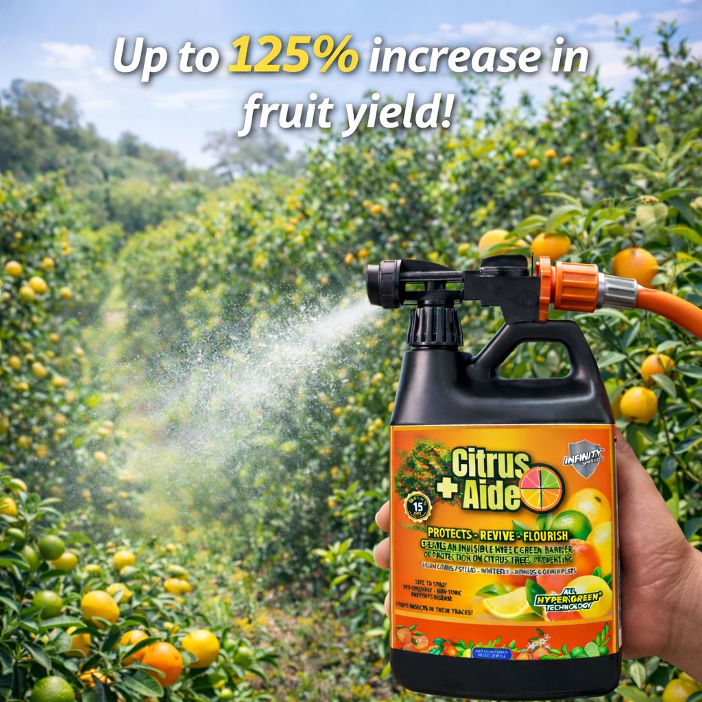Citrus + Aide™ | Protection des arbres contre le verdissement des agrumes | Rinçage au tuyau d'arrosage 65 oz | Écologique | Menthe poivrée