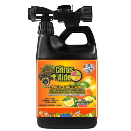 Citrus+Aide™ • Citrus Tree Surface Protectant | Eco-Friendly Defense Against Citrus Greening (HLB) | Hyper Green® | 65 oz Hose-End Concentrate | Peppermint