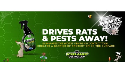 Infinity Shields Protects ® Rodent Deterrent Spray | Hyper Green | Long-Lasting 55 Gallon Drum RTU Peppermint