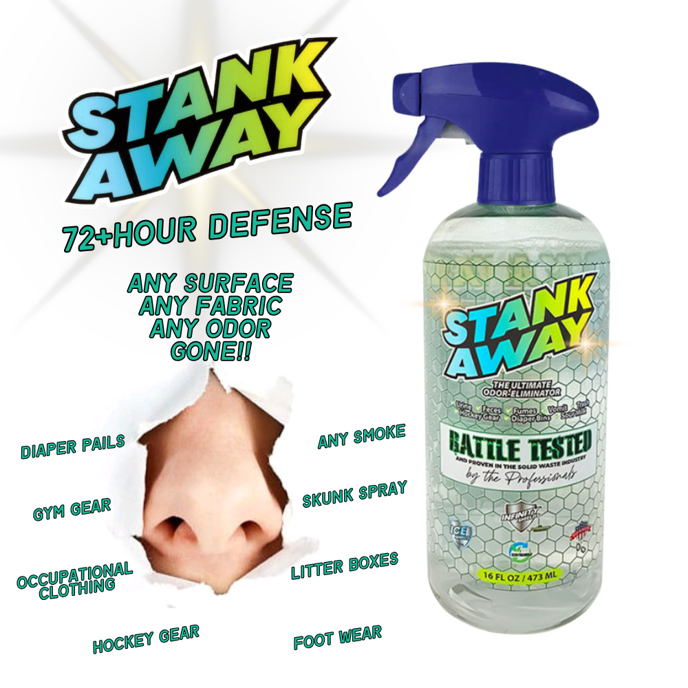 Eliminador de olores Infinity Shields Stank Away | 555 Plus Hyper Green® | Pulverizador remoto con jarra de 128 oz