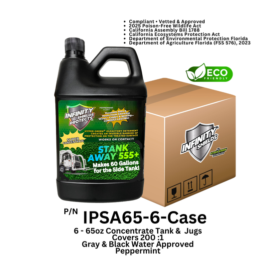 Stank Away Leachate & Tank Odor Concentrate | 555Plus Hyper Green® Tank & Pit Odor Eliminator | 65 oz Super Concentrate  Case of 6