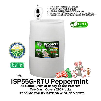 WM Rodent Deterrent Hyper Green • Infinity Shields Protects •  (1) 55 Gallon Drum Ready-To-Use  Seven Available Scents