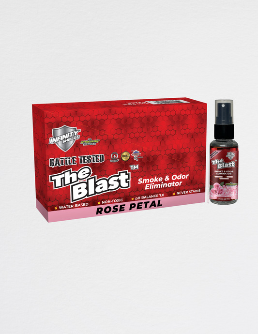 Eliminador de olores y humo The Blast™ | Paquete de 6 mangas | Mini pulverizadores de niebla de 1,67 oz Ocean Breeze 