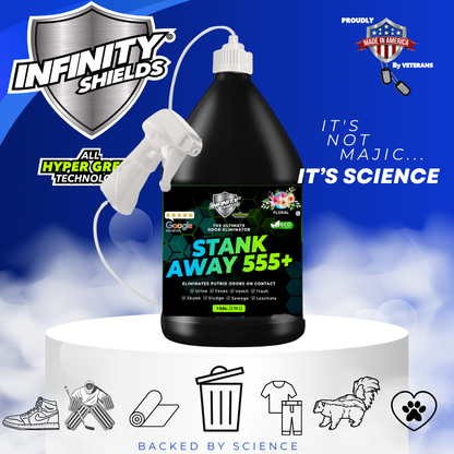 Stank Away – The Ultimate Odor Eliminator | Eco-Friendly, All Hyper Green Technology  16 oz Spray & 128 oz Jug Remote Sprayer