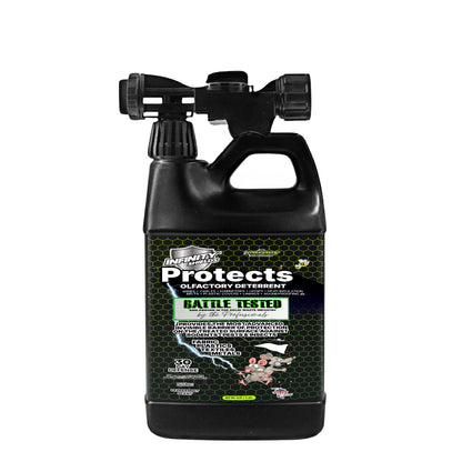 Infinity Shields Protects™ | Pest Deterrent Spray | Hyper Green | Long-Lasting 65oz Hose Rinse | Concentrated | Peppermint | Single