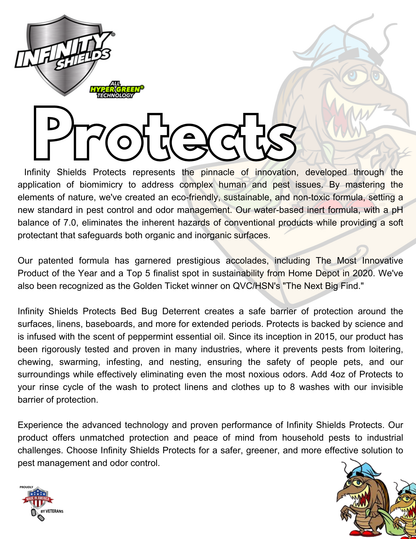 Infinity Shields Protects | Bed Bug Out Deterrent | 1 Gallon Spray Jug | Peppermint