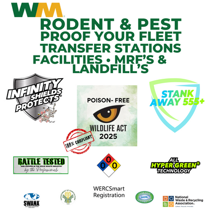 WM Rodent Deterrent Hyper Green • Infinity Shields Protects •  32oz (1) Case of 12 Trigger Spray Bottles