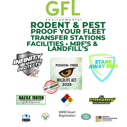 GFL Rodent Deterrent Hyper Green • Infinity Shields Protects •  1 Gallon (1) Case of 4 With Remote Trigger Sprayers
