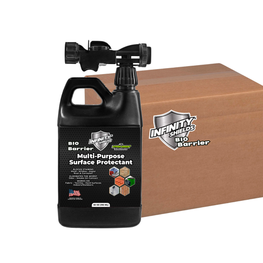 Bio Barrier by Infinity Shields® | Multi-Surface Protectant | Creates a Barrier Against Stains, Odors, and Environmental Damage | 65 oz Hose Rinse Case of 6