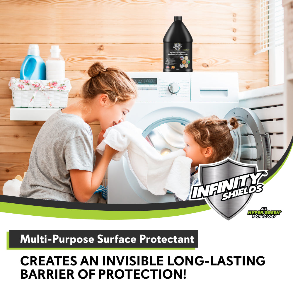 Protector de superficies de baño multiusos Infinity Shields® | Previene y bloquea las manchas de moho y hongos La mayor duración 32 oz