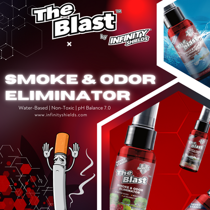 El eliminador de humo y olores explosivos | Paquete de 6 fundas | Mini botellas de niebla de 1,67 oz | Lavanda 